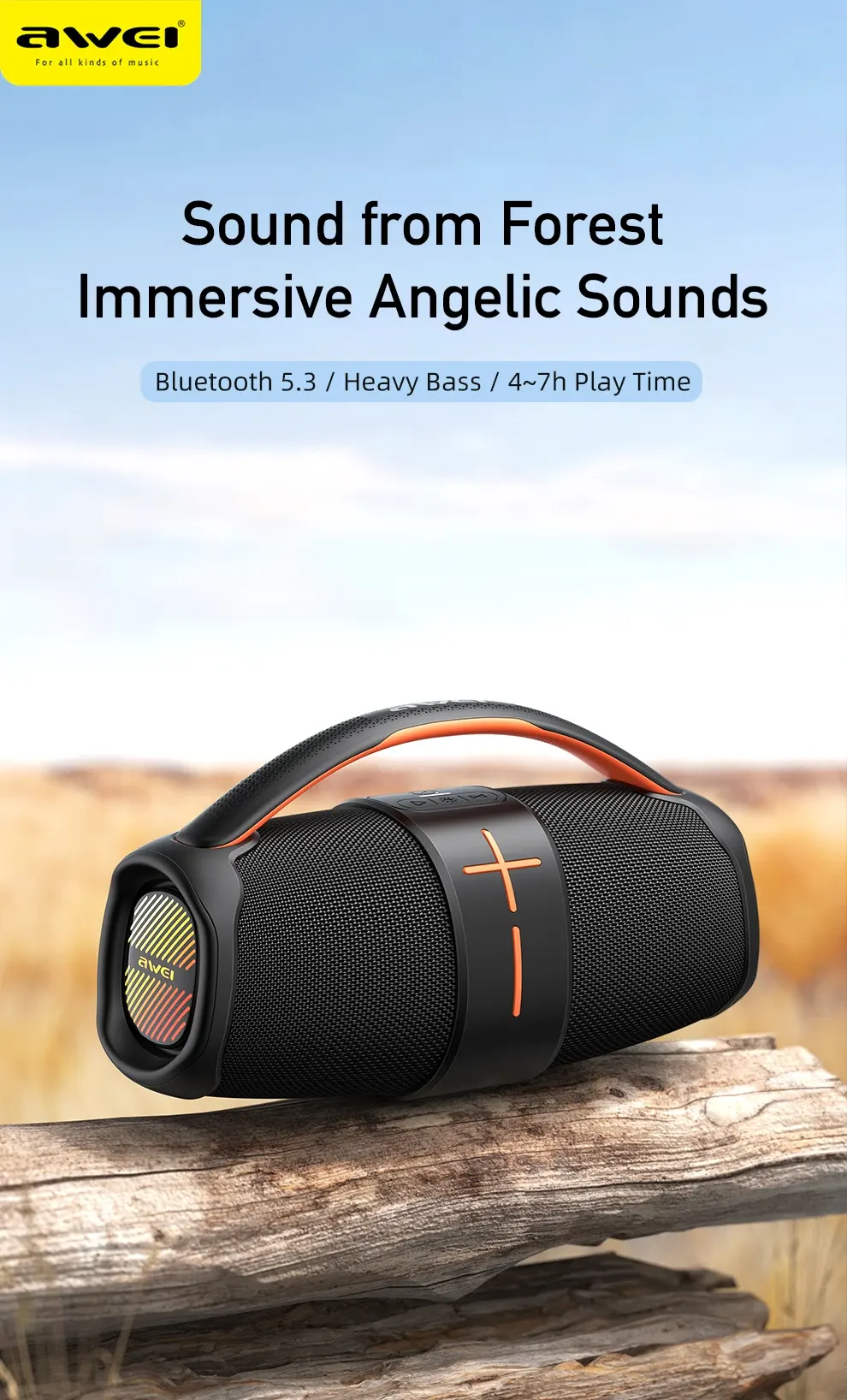 مكبر صوت محمول اوي ، بلوتوث 5.3 ، 20 وات،أسود،Y887