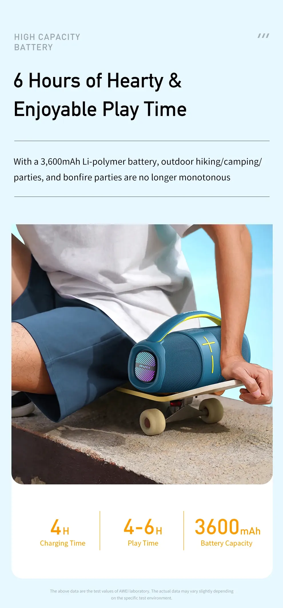 مكبر صوت محمول اوي ، بلوتوث 5.3 ، 20 وات،أسود،Y887