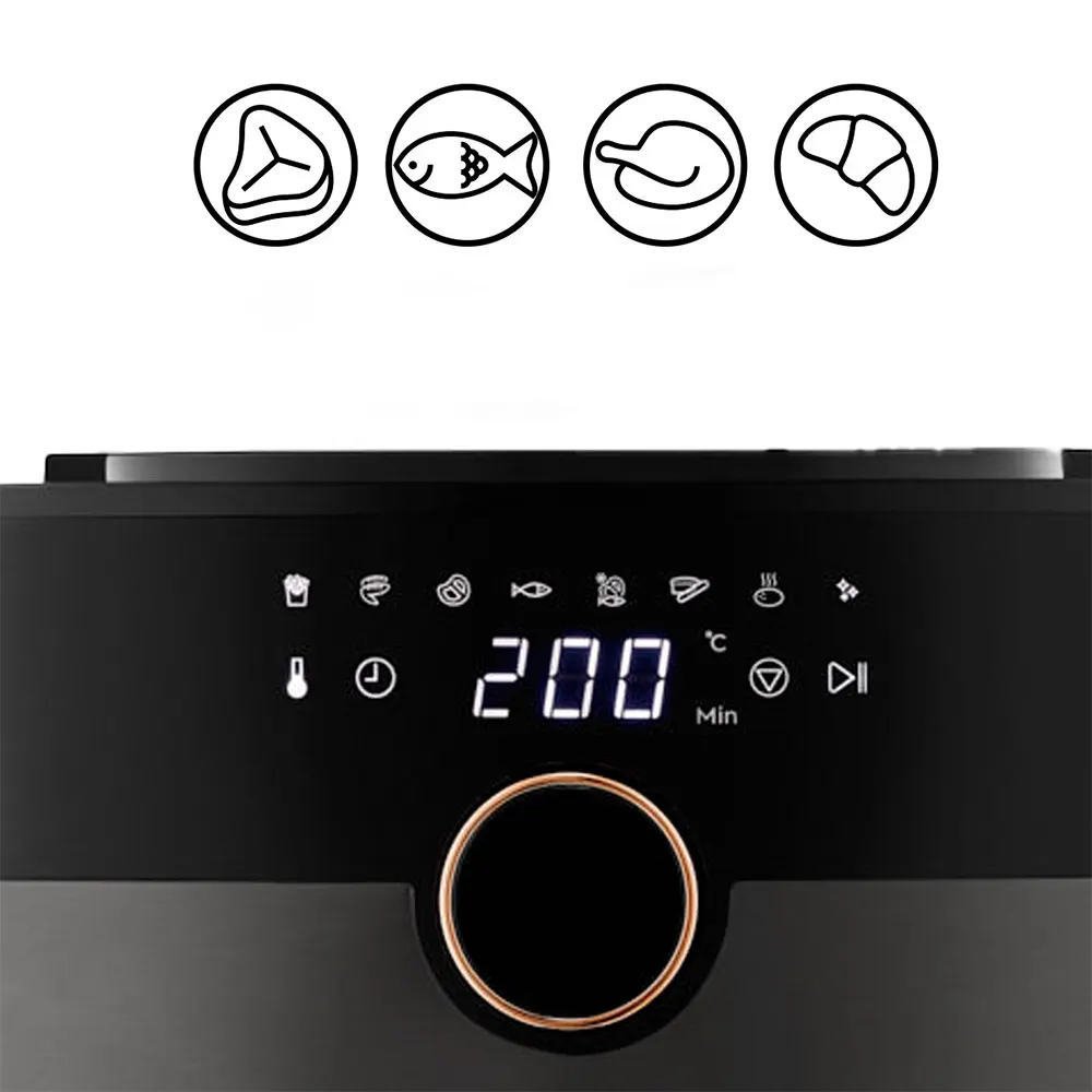 قلاية هوائية ارزوم، 1750 وات، 6 لتر، شاشة ديجيتال، نحاسي، AR2074-B