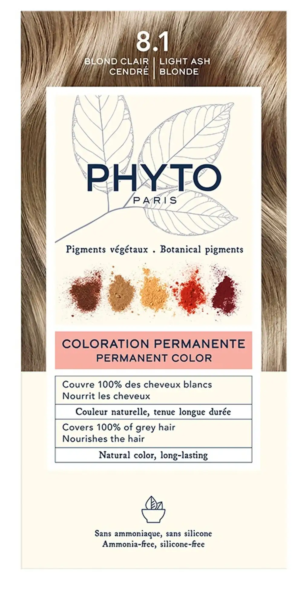 صبغة شعر بدون امونيا من فيتو 8.1 أشقر رمادي فاتح