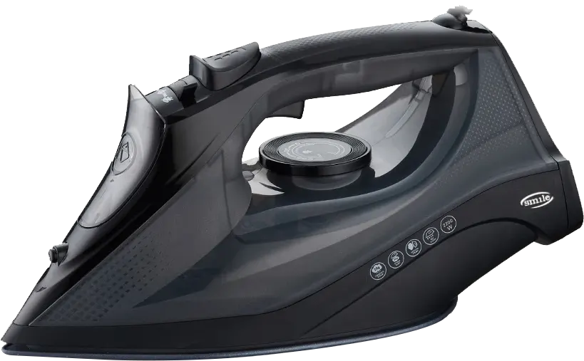 مكواة ملابس بخار سمايل ،2200 وات، قاعدة سيراميك، أسود، SML-101