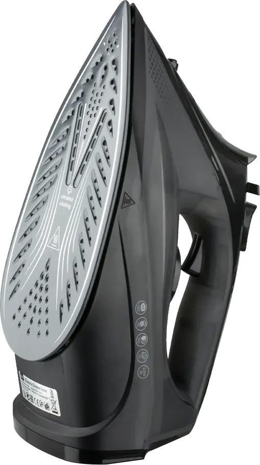 مكواة ملابس بخار سمايل ،2200 وات، قاعدة سيراميك، أسود، SML-101