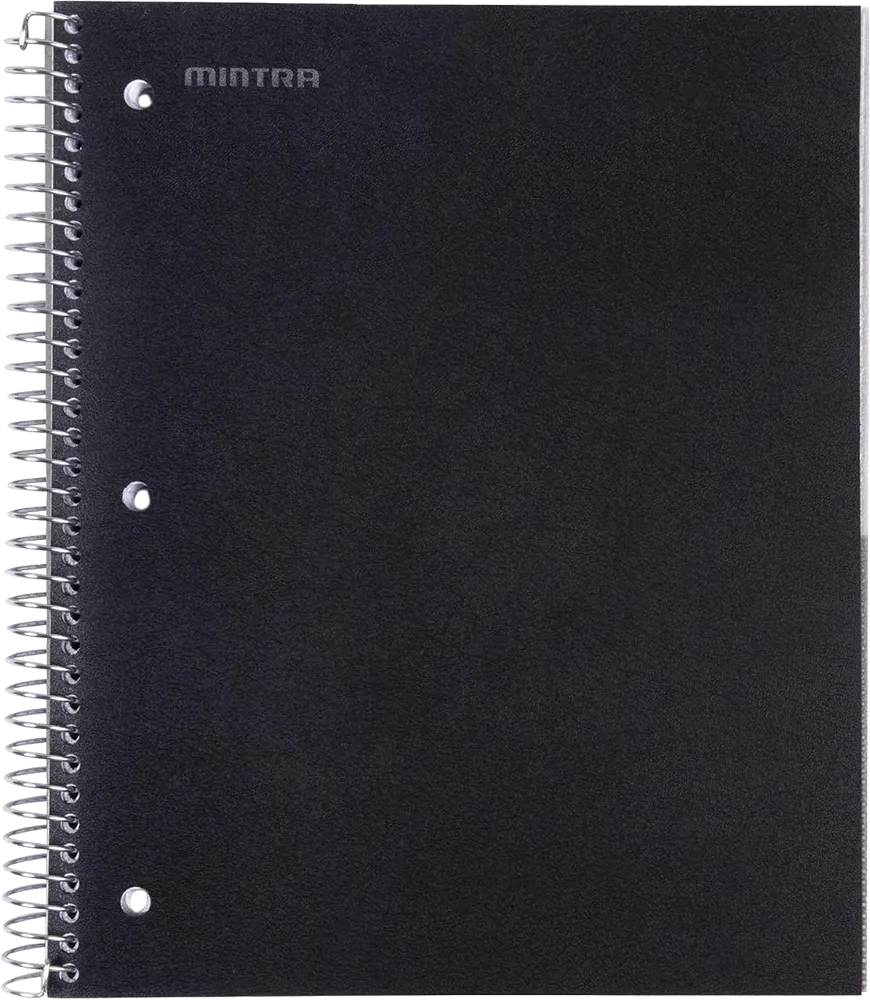 كشكول سلك منترا، 200 ورقة، مسطر، 9*11 سم، أسود