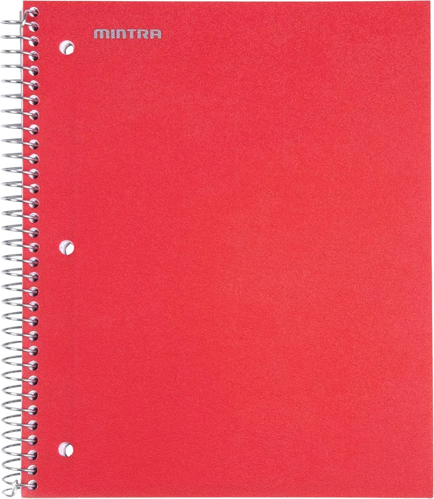 كشكول سلك منترا، 200 ورقة، مسطر، 9*11 سم، أحمر