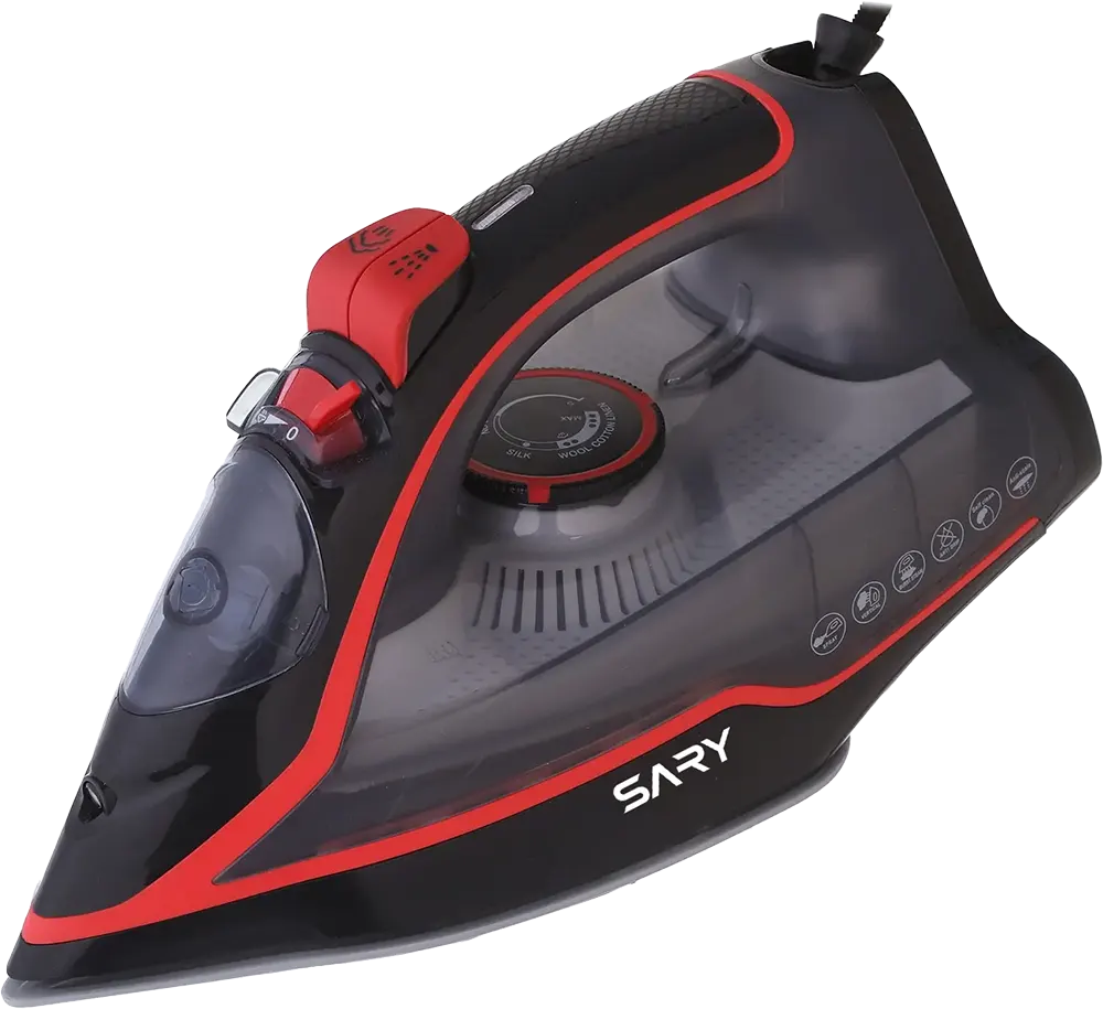 مكواة ملابس بخار ساري ،2300 وات، قاعدة سيراميك، أسود*أحمر، SR-SI210037-BR-EG
