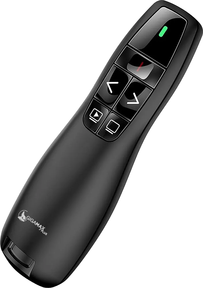 جهاز عرض ليزر لاسلكي جيجا ماكس، منفذ USB، أسود، K-400