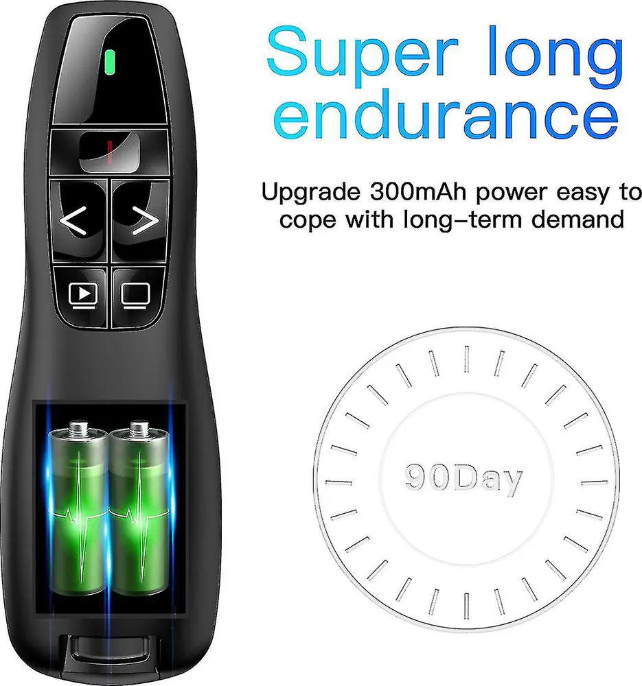 جهاز عرض ليزر لاسلكي جيجا ماكس، منفذ USB، أسود، K-400