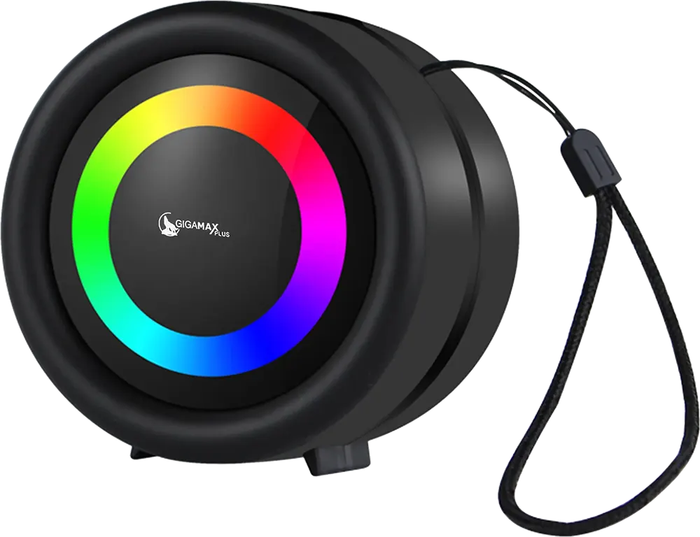 سماعة جيجاماكس بلس لاسلكي محمولة، قابلة للشحن، ضوء LED ملون، بلوتوث 5.0، متعدد الألوان، GM-03