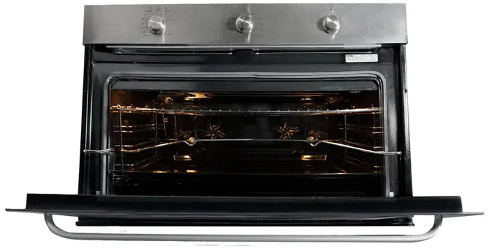 فرن هانز بلت ان 90 سم، غاز- كهرباء، 95 لتر، شواية، أسود ، OGO210