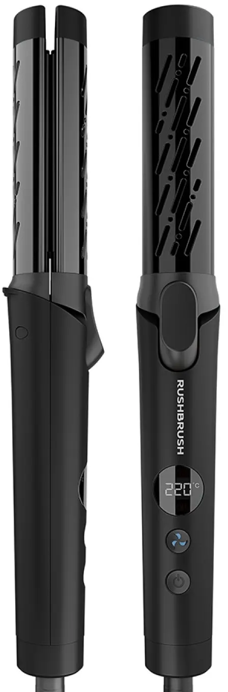 مكواة فرد وتجعيد الشعر راش براش C1 COOL ، ألواح مصنوعة من التيتانيوم ،220° سيلزيوس،أسود