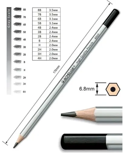 طقم قلم رصاص أكملية ،علبة كرتون، 12 قطعة