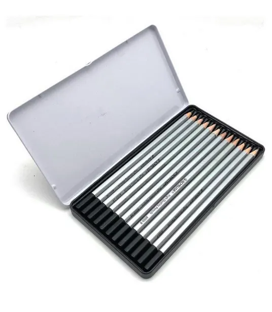 طقم قلم رصاص أكملية ،علبة صاج، 12 قطعة ،44053