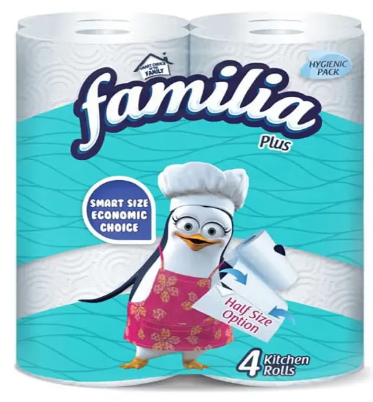 مناديل مطبخ فاميليا بلس، 2 طبقة، 4 قطع رول