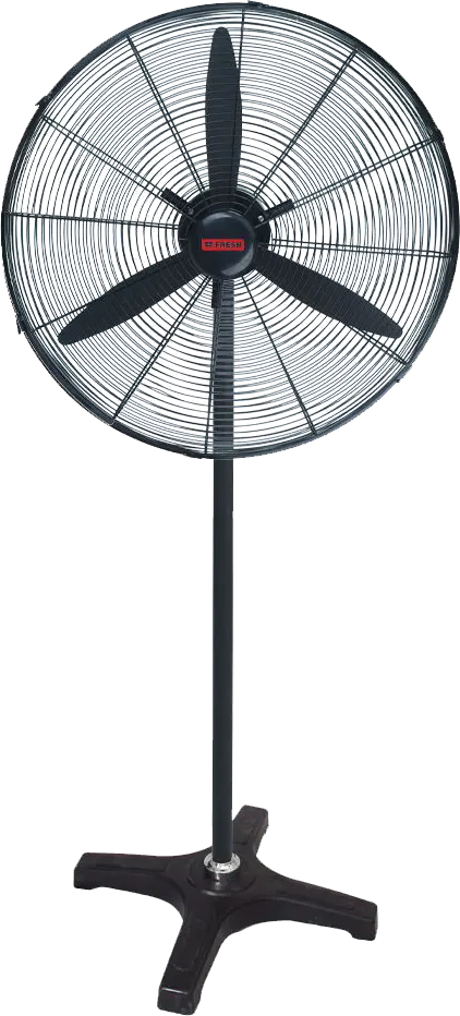 مروحة ستاند فريش صناعي، 26 بوصة،3 ريشة، 3 سرعات، أسود
