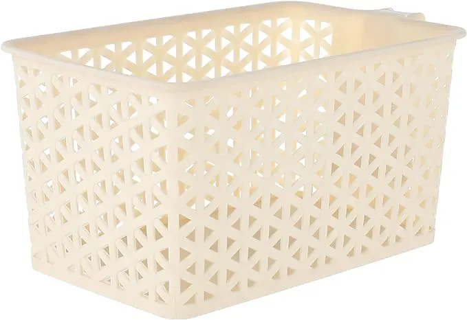 منظم  بلاستيك متعدد الاستخدام راتان بيد من الوطنية ،بيج