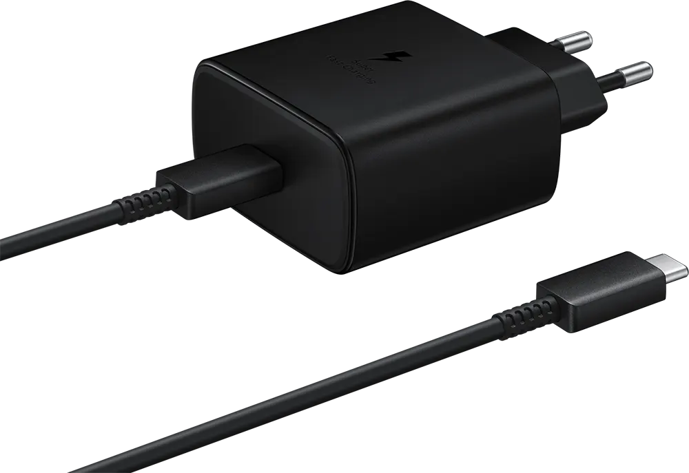 شاحن سريع سامسونج  منفذ USB-C، كابل 1.8 متر، أسود، EP-TA845XBEGEU