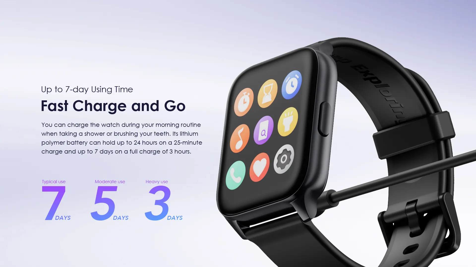 ساعة اورايمو 4 بلس الذكية، شاشة 2.01 بوصة تعمل باللمس، مقاومه للماء، بطارية 300 مللي أمبير، أسود،OSW-801