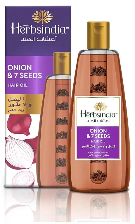 زيت شعر اعشاب الهند بتغذية البصل وال 7 بذور، 280 مل