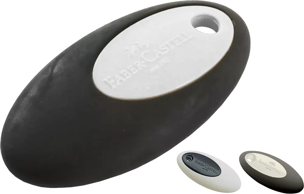 أستيكة فابر كاستل، بيضاوي، قطعة واحدة ، أبيض-أسود