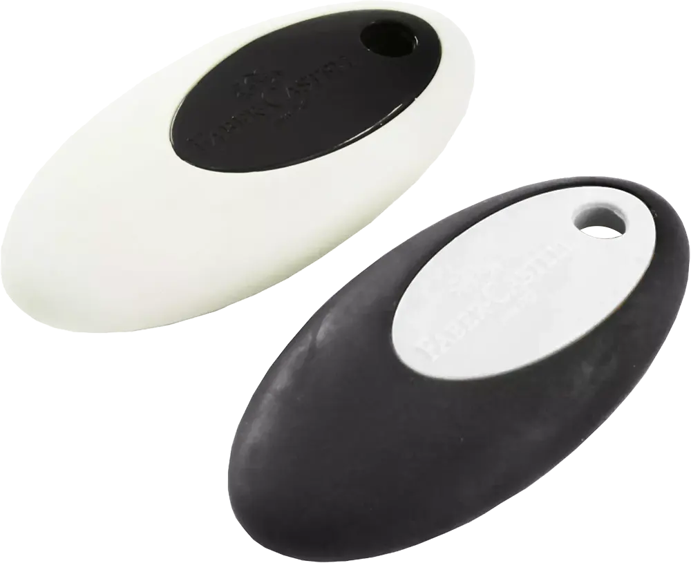 أستيكة فابر كاستل، بيضاوي، قطعة واحدة ، أبيض-أسود