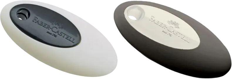 أستيكة فابر كاستل، بيضاوي، قطعة واحدة ، أبيض-أسود