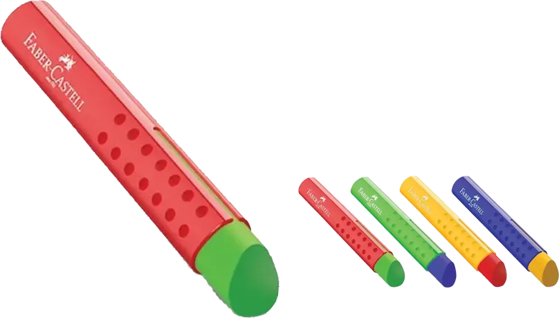 أستيكة فابر كاستل، مثلثة، قطعة واحدة ،  ألوان متعددة