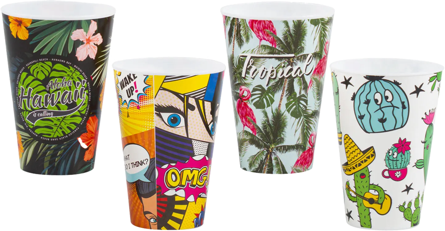 طقم أكواب تيتيز اوشن 400 ملي، 4 قطع ،أشكال متنوعة، AP-9123