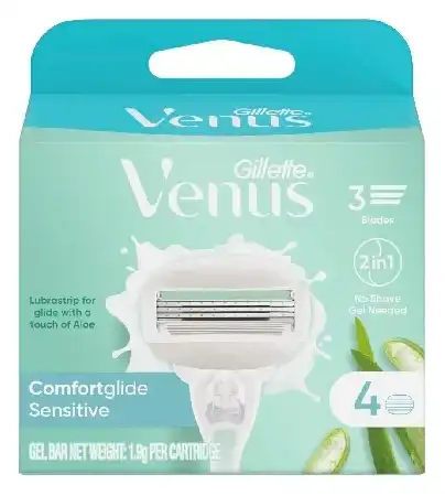 شفرات جل للبشرة الحساسة من جيليت فينوس كومفورت جلايد 4 قطع