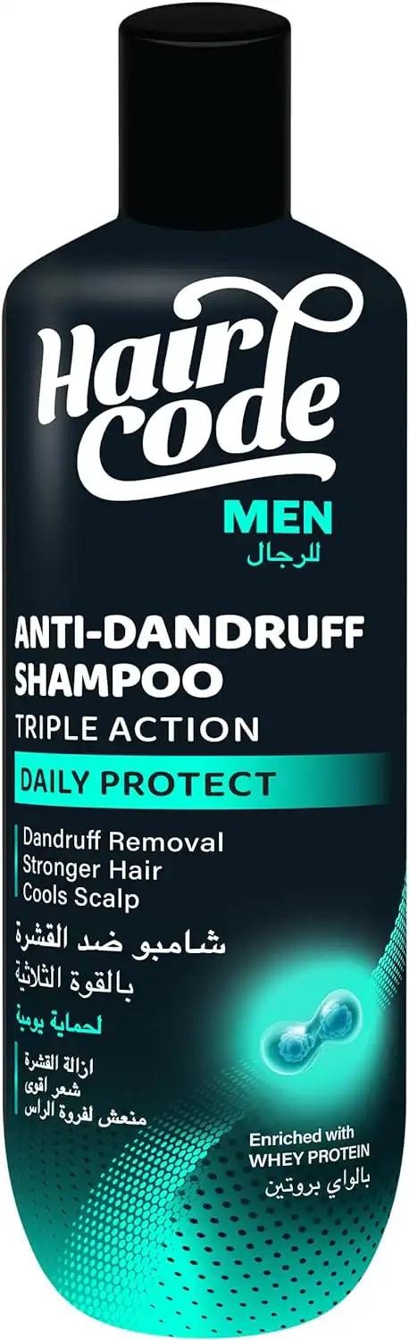 شامبو ضد القشرة للرجال  بالقوة الثلاثية لحماية يومية بالواي بروتين من هير كود  340 مل