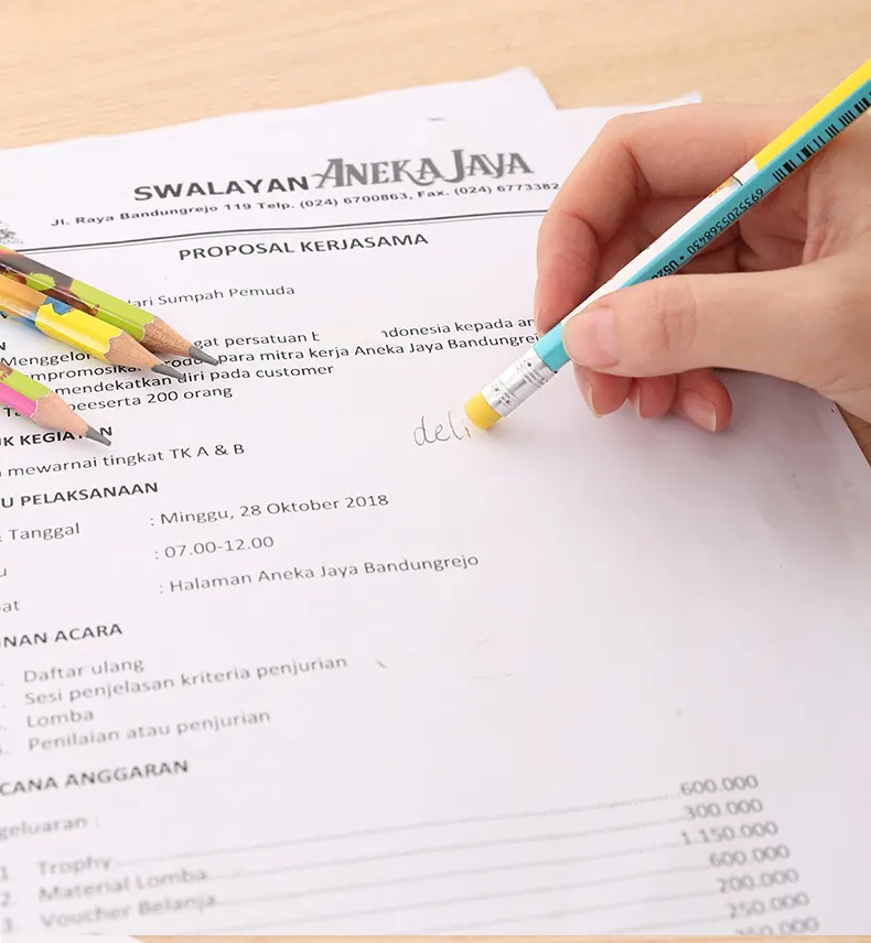 علبة قلم رصاص بأستيكة ديلي،12 قطعة، 2 بي، U52900