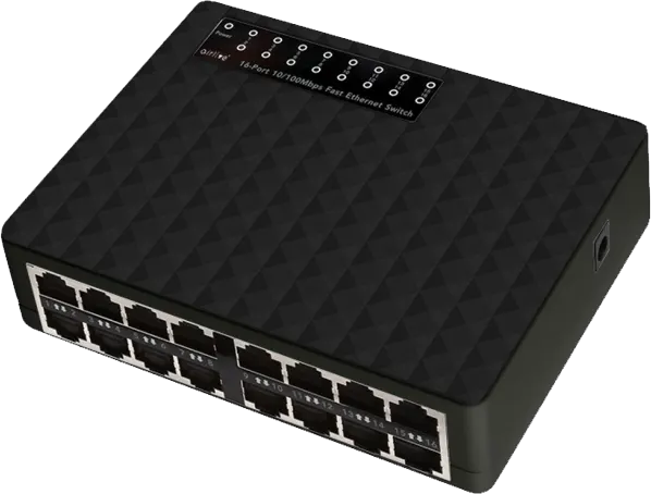 سويتش ايثرنت اير لايف 16 منفذ، سرعة 10-100 ميجابت في الثانية، أسود، Live-16E