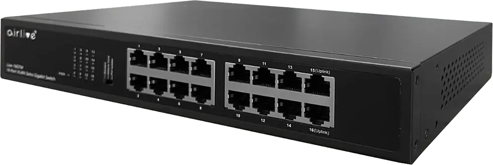 سويتش ايثرنت اير لايف 16 منفذ، سرعة 100-1000 ميجابت في الثانية، أسود، Live-16GTM