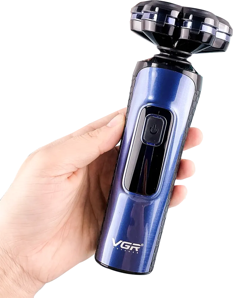 ماكينة حلاقة كهربائية في جي ار ، 4*1، قابلة للشحن، شاشة ليد، أزرق، V-386