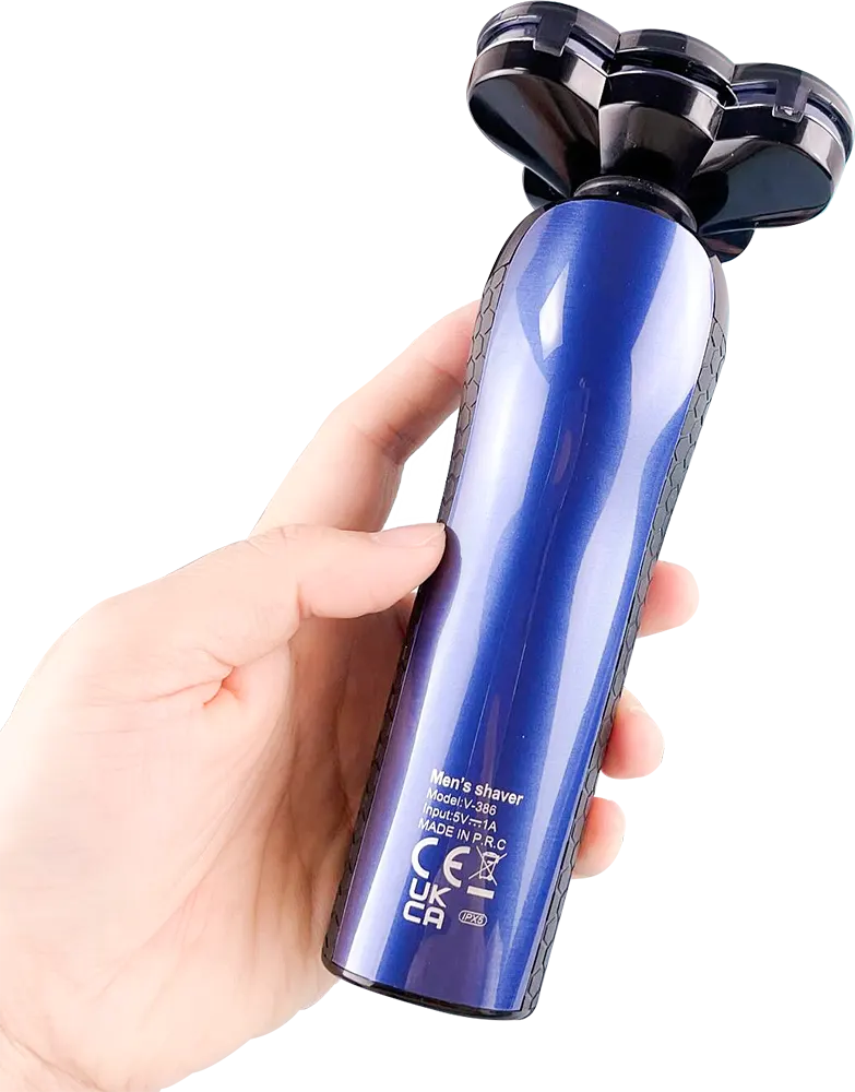 ماكينة حلاقة كهربائية في جي ار ، 4*1، قابلة للشحن، شاشة ليد، أزرق، V-386