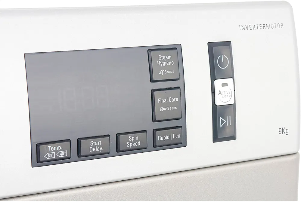 غسالة ملابس فول اوتوماتيك أريستون تحميل أمامي 9 كجم، 1400 لفة، شاشة ديجيتال، إنفرتر، بخار، فضي، NLM11 946 SC A EX