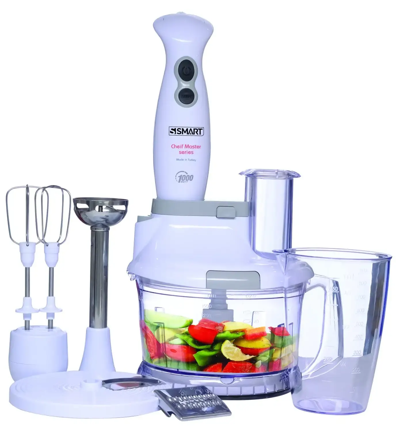 محضر طعام سمارت تركي، 1000 وات، أبيض، SHBS46T