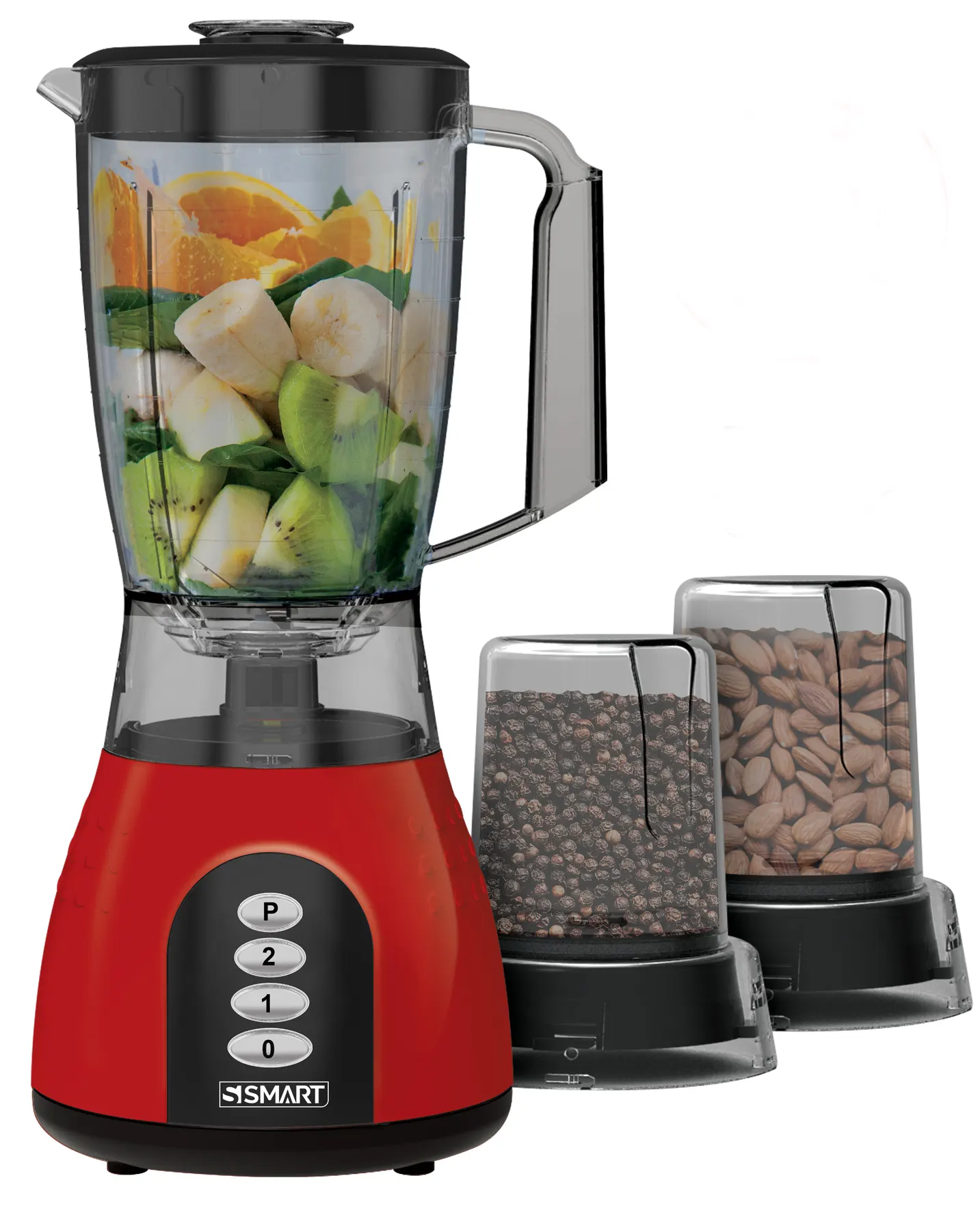 خلاط كهربائي سمارت بيانو تركي ضد الكسر ، 500 وات، 1.5 لتر، 2 مطحنة، أحمر ،SBL104PU