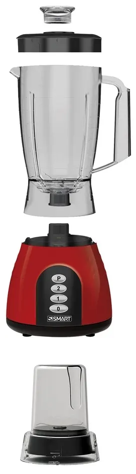 خلاط كهربائي سمارت بيانو تركي ضد الكسر ، 500 وات، 1.5 لتر، 2 مطحنة، أحمر ،SBL104PU