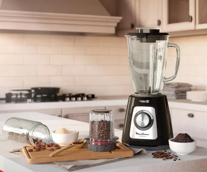 خلاط كهربائي مولينكس ، 800 وات، 1.7 لتر، 2 مطحنة، أسود،LM4358EG