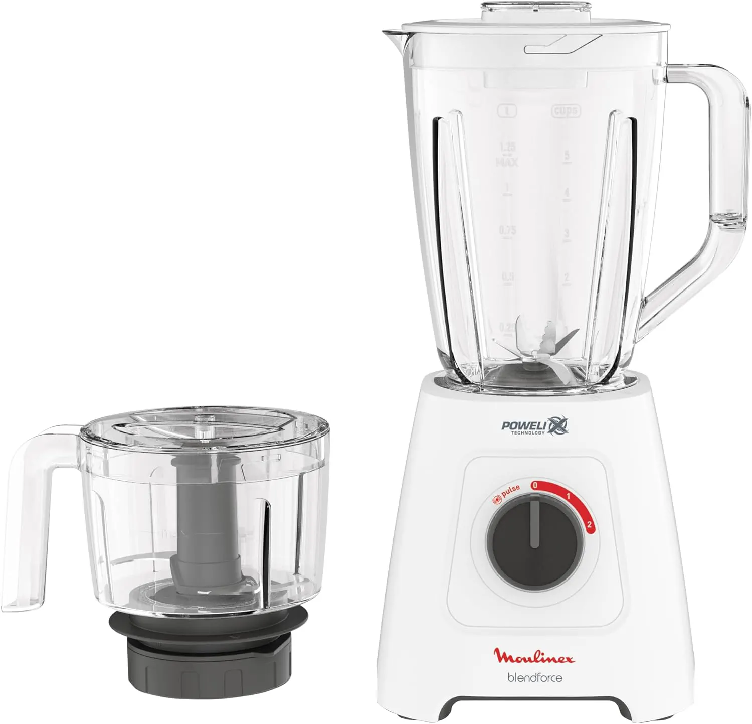 خلاط كهربائي مولينكس ، 800 وات، 2 لتر، كبة بسعة 550 مل ، أبيض،LM42X2EG