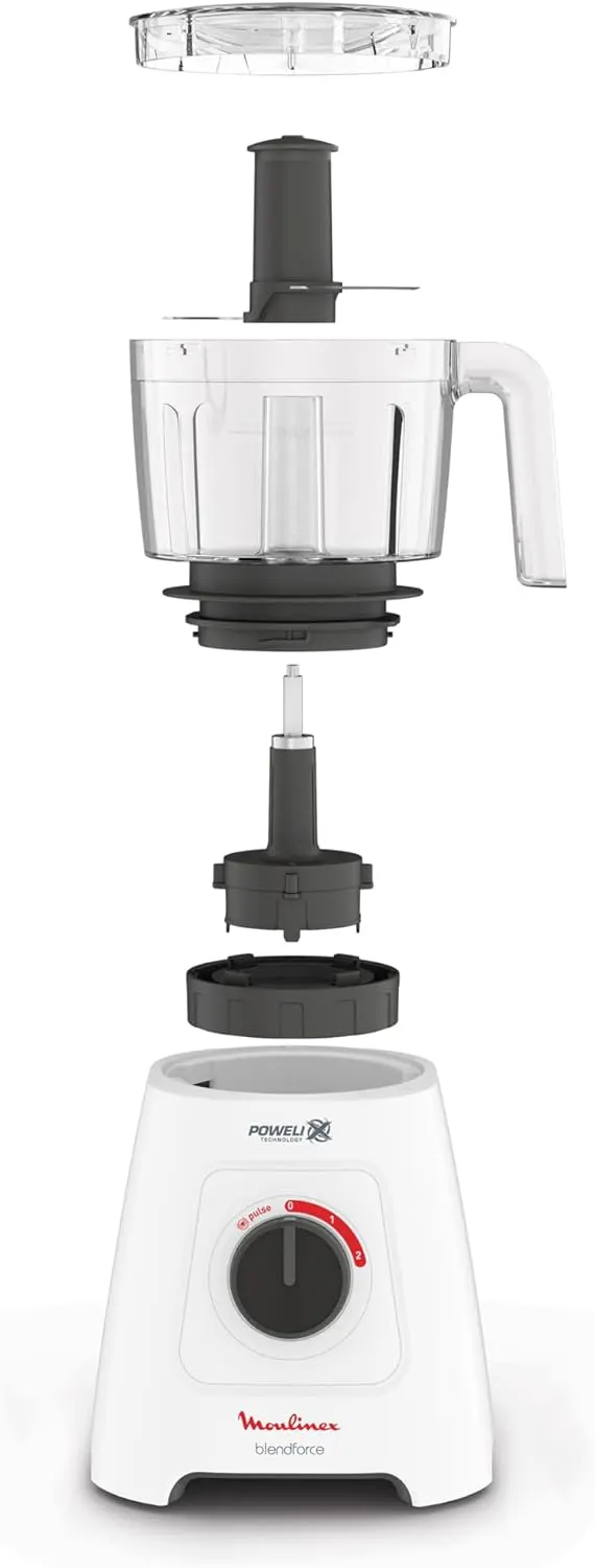 خلاط كهربائي مولينكس ، 800 وات، 2 لتر، كبة بسعة 550 مل ، أبيض،LM42X2EG