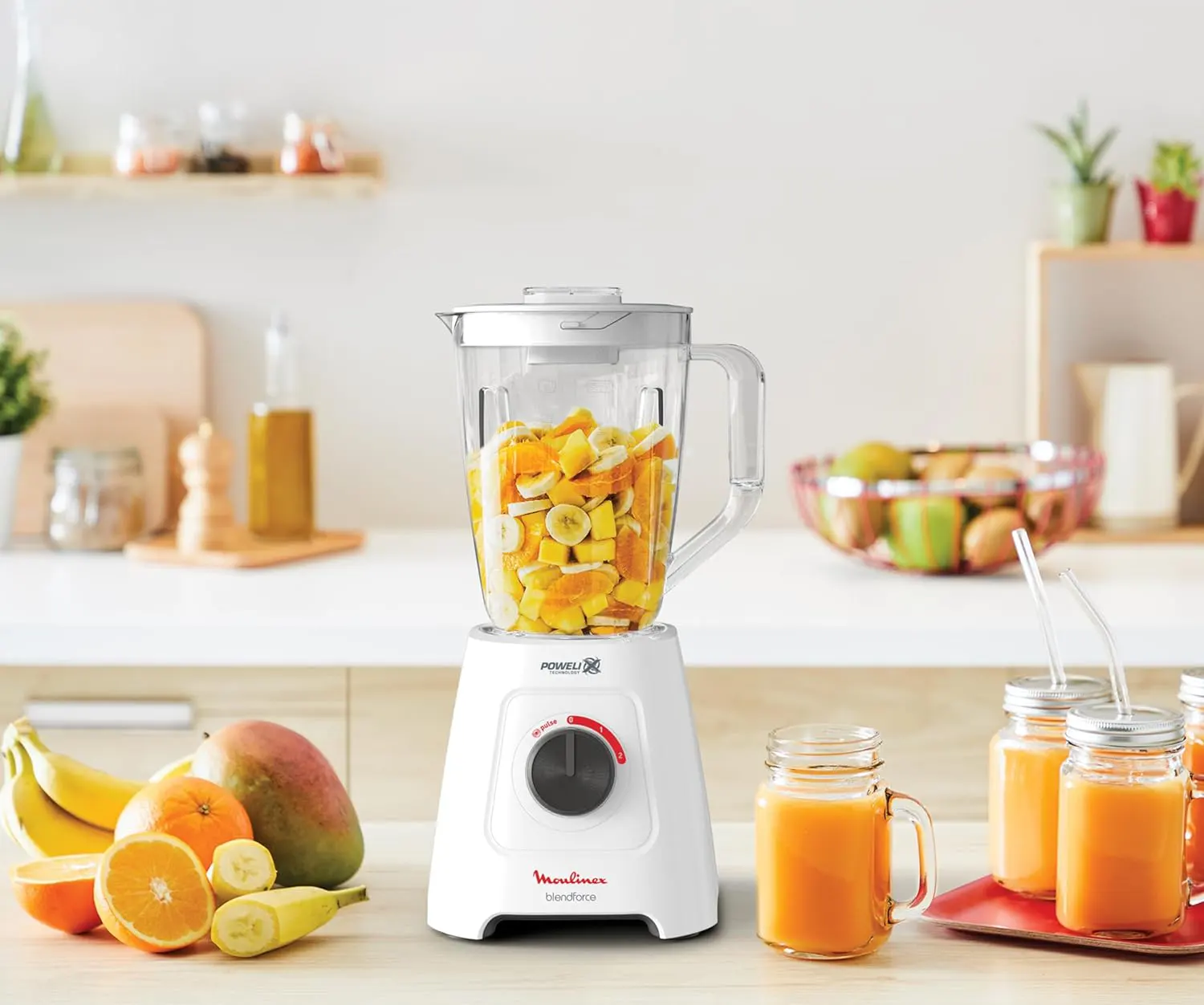 خلاط كهربائي مولينكس ، 800 وات، 2 لتر، كبة بسعة 550 مل ، أبيض،LM42X2EG