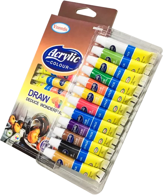 ألوان اكريليك في نييدز، 12 لون، أنبوب 9 مل ، ألوان متعددة، 0507