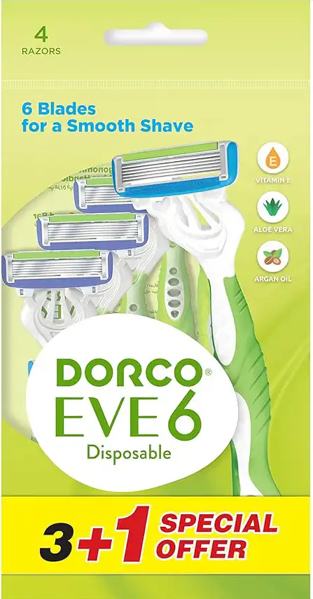 شفرات حلاقة للنساء 3 شفرات + 1 هدية من دوركو ايف 6
