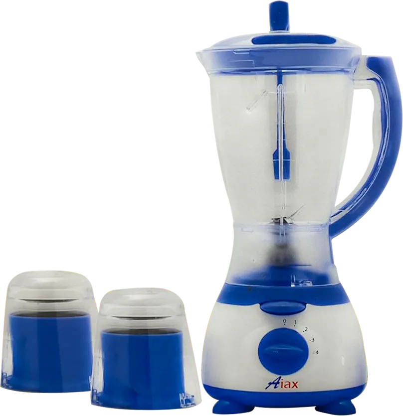 خلاط كهربائي إياكس، 400 وات، 1.5 لتر، 2 مطحنة، أزرق KGB-04