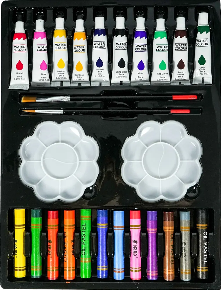 شنطة ألوان مع رسوم حيوانات 64 قطعة