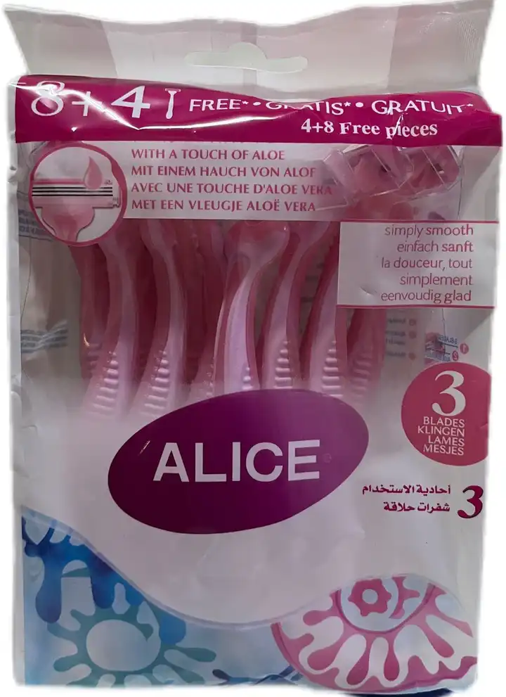 شفرات حلاقة للنساء 8+4 قطع من أليس