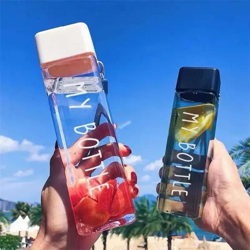 زجاجة مياه رياضية مربعة من ماي بوتل، اكريلك، 450 مل، ألوان