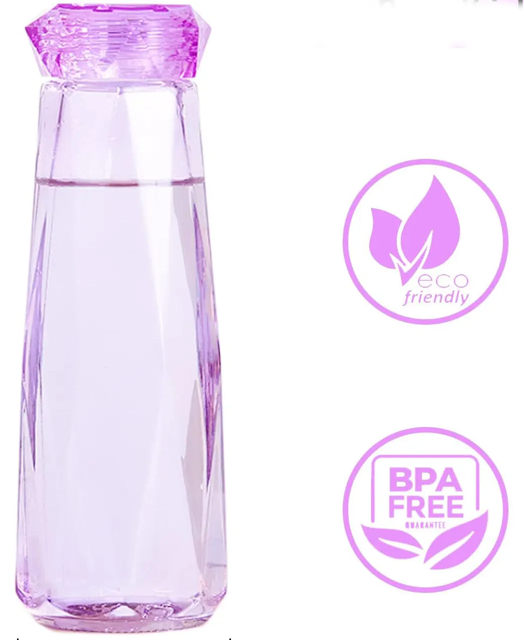 زجاجة مياه، زجاح،  500 مل، للثلاجة، شكل ألماسة، الوان