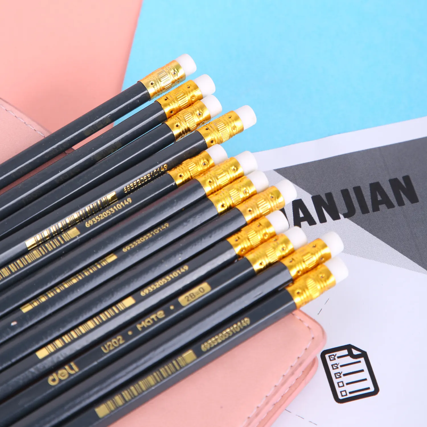 علبة قلم رصاص بأستيكة ديلي ،12 قلم،2B ،ألوان متعددة،EU20200